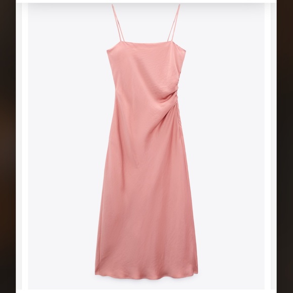 DRAPED LINGERIE-STYLE DRESS NWT - Picture 6 of 7